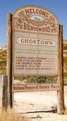Sign for the Ghost Town.